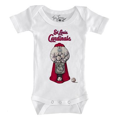 St. Louis Cardinals Tiny Turnip Women's Base Stripe 3/4-Sleeve Raglan T- Shirt - White/Red