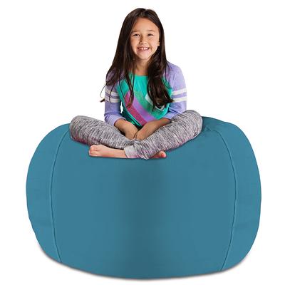 HDMLDP Bean Bag Chair for Adults Kids Without Filling Comfy Fluffy Giant  Round Beanbag Lazy Sofa Cover for Reading Chair Floor Chair, 7FT, Black