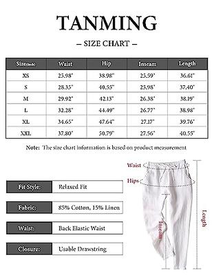 Ecupper Womens Casual Loose Plus Size Elastic Waist Cotton Trouser