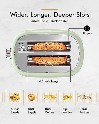 Longdeem Cordless Stainless Steel Kettle and 2-Slice Toaster Set with  Adjustable Browning Control - Retro Design, Pastel Green