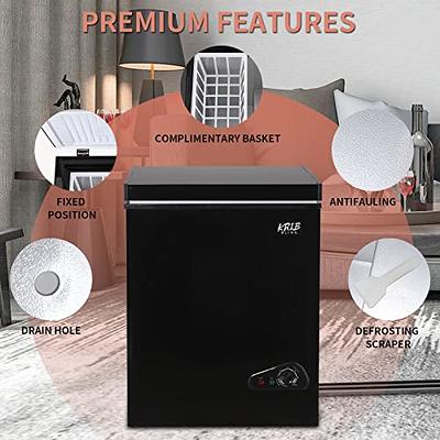 Krib Bling 3.5 CU.FT Compact Refrigerator, Retro Mini Fridge with Freezer, Small Drink Chiller with 2 Door Adjustable Mechanical Thermostat for Home