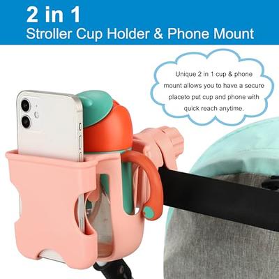 Accmor 2-in-1 Stroller Cup Holder with Phone Holder, Bike Cup Holder,  Universal Drinks Cup Phone Holder for Stroller Walker Wheelchair Scooter,  Pink - Yahoo Shopping