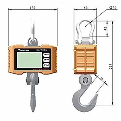 1000KG/2000LBS Digital Crane Scale Heavy Duty Industrial High Precision  Hanging Scale Smart Weight Measuring Tool W/LED