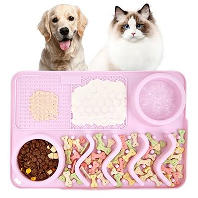 Hiyibo 17''x11''Lick Mat for Dogs,4 in 1 Dog Slow Feeder Mat,Slow