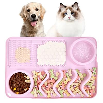 Hiyibo 17''x11''Lick Mat for Dogs,4 in 1 Dog Slow Feeder Mat,Slow Feeder Dog  Bowls,No Spilling Silicone Mat with Suction Cups,Slow Down Eating for  Small,Medium and Large Breed Size Dogs Cat(Pink) - Yahoo