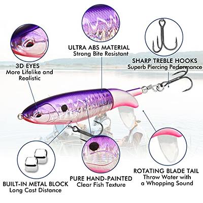 TRUSCEND Top Water Fishing Lures with BKK Hooks, Whopper Fishing Lures for  Freshwater or Saltwater, Floating Lure for Bass Catfish Pike, Fishing  Wobble Surface Bass Bait Teasers Fishing Gifts for Men 