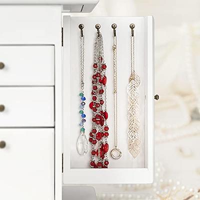 Distressed White Wall Hanging Earring Organizer, Wall Jewelry