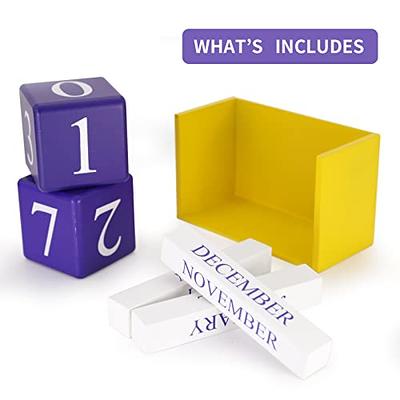 YUUFUU Wooden Perpetual Desk Calendar Blocks, Cute Desk Accessories Wood  Desktop Calendar Month Date Display Home Office Desk Decor Gifts for Women  Men (Purple and Yellow) - Yahoo Shopping