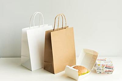 50 Pack 5.25x3.25x8.25 inch Small Paper Bags with Handles Bulk, Oikss Kraft  Bags Birthday Wedding Party Favors Grocery Retail Shopping Business Goody