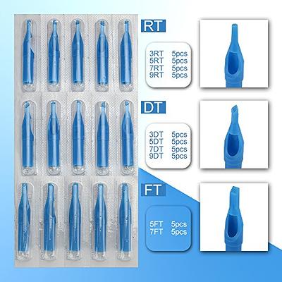 Tattoo Needles & Tips Set, ATOMUS 50pcs Disposable Mixed Tattoo Needles +  50pcs Assorted Tattoo Needles Tips, 5pcs of each-3rl 5rl 7rl 9rl 3rs 5rs  7rs