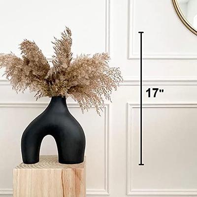 Black Pampas Grass Small, Black 3 Pcs 17 Faux Pampas Grass Short