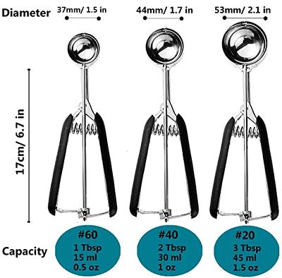 JUNADAEL J Cookie Scoop Set, Include 1 Tablespoon/ 2 Tablespoon/ 3  Tablespoon, Cookie Dough Scoop, Cookie Scoops for Baking set of 3, 18/8  Stainless Steel, Soft Grip - Yahoo Shopping