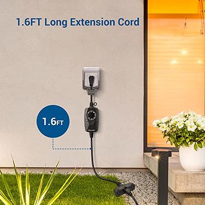 DEWENWILS Outdoor Light Sensor Timer Waterproof, Plug in Timer Switch, 100 ft 2