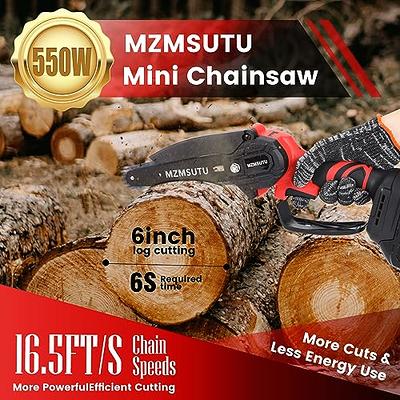 Cordless Electric Mini Chainsaw Rechargeable 6in Wood Cutter Saw