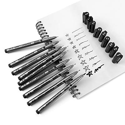 Micro Fineliner Drawing Art Pens: 12 Black Fine Line Waterproof Ink Set  Artist Supplies Archival Inking Markers Liner Professional Sketch Outline  Manga Anime Sketching Watercolor Zentangle Kit Stuff 12 Tip Sizes