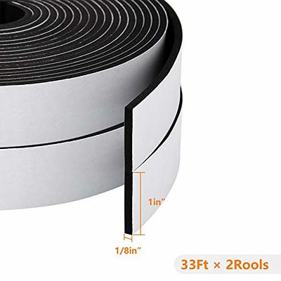 Neoprene Foam Strip Roll by Dualplex, 4 inch Wide x10' Long 1/16 inch Thick, Weather Seal High Density Stripping with Adhesive Backing - Weather Strip