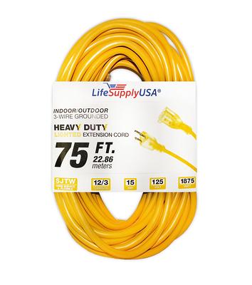 Utilitech 2-ft 12 / 3-Prong Outdoor Stw Heavy Duty Lighted Extension Cord  in the Extension Cords department at