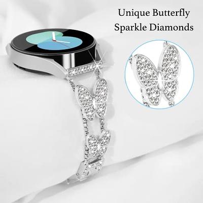 Buy Surace Compatible with Galaxy Watch 5 Band 40mm 44mm, Galaxy Watch 4  Band, Galaxy Watch 6 Band, 6 Classic 43mm 47mm Women Bracelet Bling Diamond  Links for Samsung Galaxy Active 2