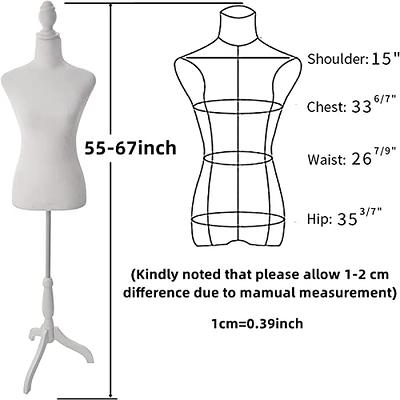 HOMBOUR Female Mannequin Body, Sewing Mannequin Torso Dress Form, Height  Adjustable 52-67 inch Mannequin with Stand for Dressmaker Jewelry Display