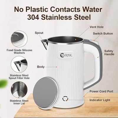 Small Electric Tea Kettle, 0.8l Portable Travel Hot Water Boiler Stainless