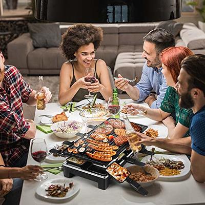 Raclette Table Grill, Techwood Electric Indoor Grill Korean BBQ Grill,  Removable 2-in-1 Non-Stick Grill Plate, 1500W Fast Heating with 8 Cheese  Melt Pans, Ideal for Parties and Family Fun (Black) - Yahoo