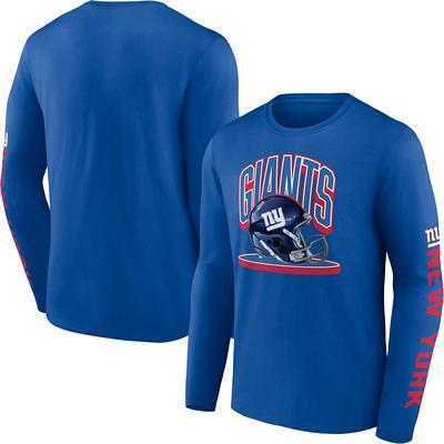 New York Giants Majestic Threads Tri-Blend Pocket T-Shirt - Heathered Royal Size: Large