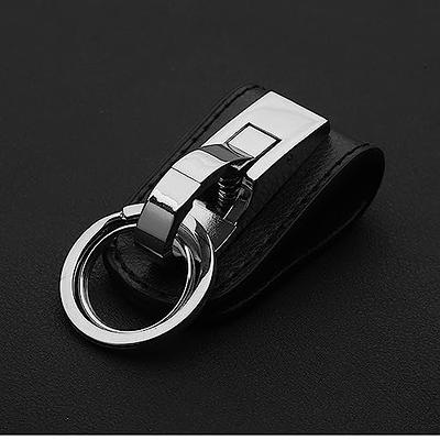 Leather Clip Keychain - Black