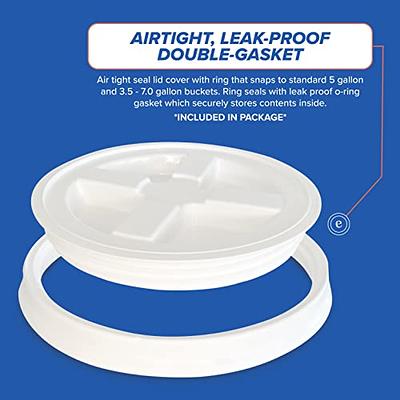 5 Gallon White Bucket with White Gamma Seal Screw on Airtight Lid (1  Count), Food Grade Storage, Premium HPDE Plastic, BPA Free, Durable 90 Mil  All