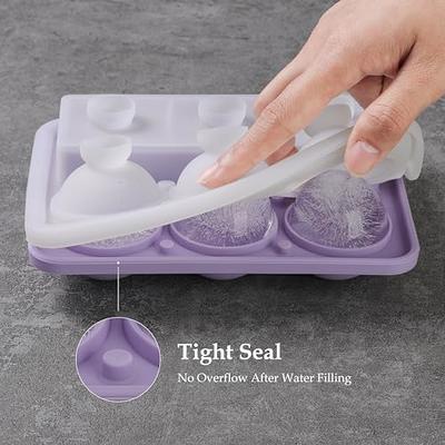 Silicone Sphere Ice Mold,Round Ice Cube Mold, Reusable Ice Ball Maker -  purple