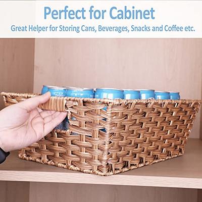 StorageWorks Seagrass Storage Baskets, Hand-Woven Open-Front Bins with, Pack