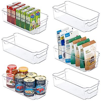 6 PCS Food Storage Bins with Handles, Vtopmart Clear Plastic Pantry  Organizer, Medium