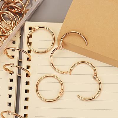 Metal Binder Rings 1-Inch 60pcs Rose Gold Loose Leaf Binder Rings