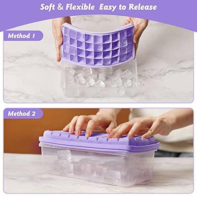  Ice Cube Tray With Lid and Storage Bin - Silicone 36
