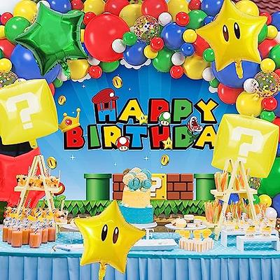 Pop The Party 5pcs Mario With Round Printed And Star Foil Balloon Birthday  Party Supplies for Game Decoration and Kids Birthday Party Decoration