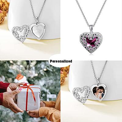 92.5 Sterling Silver Heart Shape Love Photo Locket pendant with silver  chain for Best Valentine Gift for her Girls Boys Men Women. Girlfriend  Boyfriend special