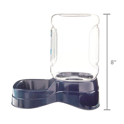 Vibrant Life Medium Gravity Pet Feeder - Dark Gray Base & Clear Bottle - 5 lb