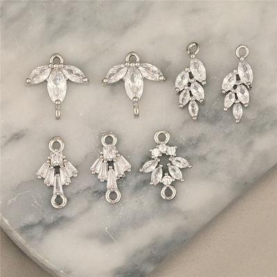 10Pcs Gold Plated CZ Pave Daisy Flower Charms Pendants For