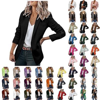 Women Casual Blazers Long Sleeve Open Front Suit Work Office Lapel Jacket  with Pockets : : Clothing, Shoes & Accessories