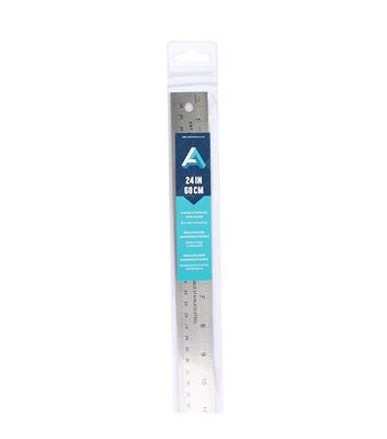 Pacific Arc Stainless Steel 6 Inch Metal Ruler Non-Slip Cork Back, with  Inch and Metric Graduations