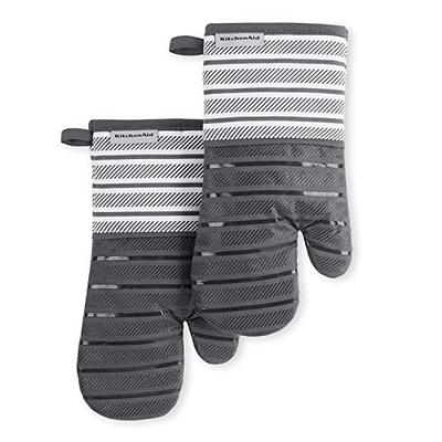 Kitchenaid 2pk Cotton Albany Mini Oven Mitts Black : Target