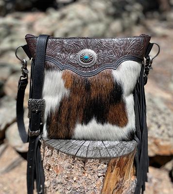 Cowhide-Leather Fringed Bag-Western Leather Cowhide Crossbody Purse-Tri  Colored Western Style Purse - Yahoo Shopping