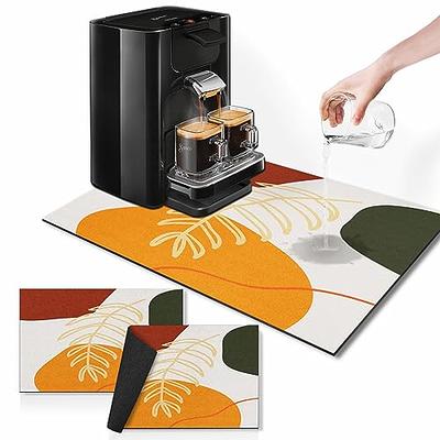 Coffee Mat-No Stains Absorbent Dish Drying Mat for Kitchen Counter-Quick  Dry Rubber Backed Coffee Bar Accessories Coffee Bar Mat Fit Coffee Station