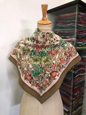 Vintage Louis Feraud Scarf Women Shawl Babushka Wrapped 