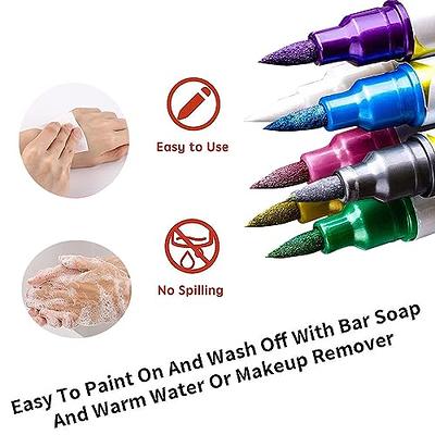 PFARRER Temporary Tattoo Markers for Skin, 15 Body Markers + 56 Large  Tattoo Stencils & 2 sheets Glow Stickers for Kids and Adults, Dual-End  Tattoo