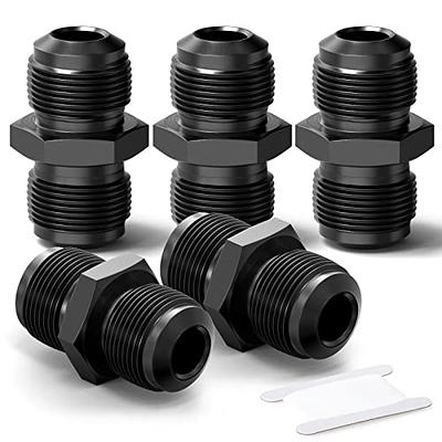 GASHER 5PCS Black 6AN to 6AN Male Flare Coupler Union Straight