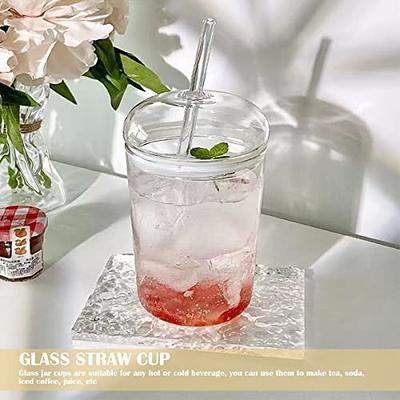  Bandesun All Glass Iced Coffee Cup With Lids and