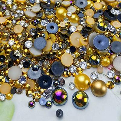  30g Half Pearl Rhinestones for Crafts Mixed Size 3mm-10mm Resin  Rhinestone Half Round Flatback Pearl Rhinestones for DIY Nail Art Crafts  Jewelry Decoration (Purple Blue Series)