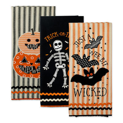 Design Imports Halloween Embellished Kitchen Towel Set of 3