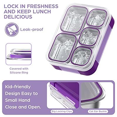 TIME4DEALS Kids Bento Lunch Box 4-Compartment Lunch Container Purple & Blue  - Yahoo Shopping