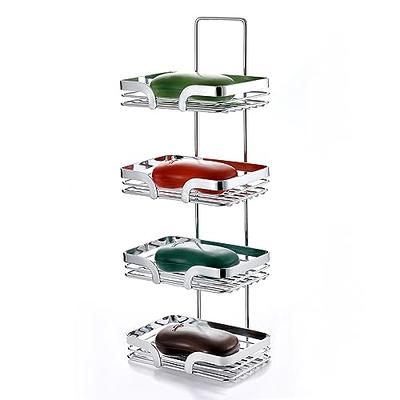 SpaceAid 4 Tier Shampoo Bar Holder for Shower, Self Draining Soap